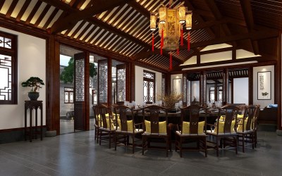 中式餐厅包厢3D模型下载